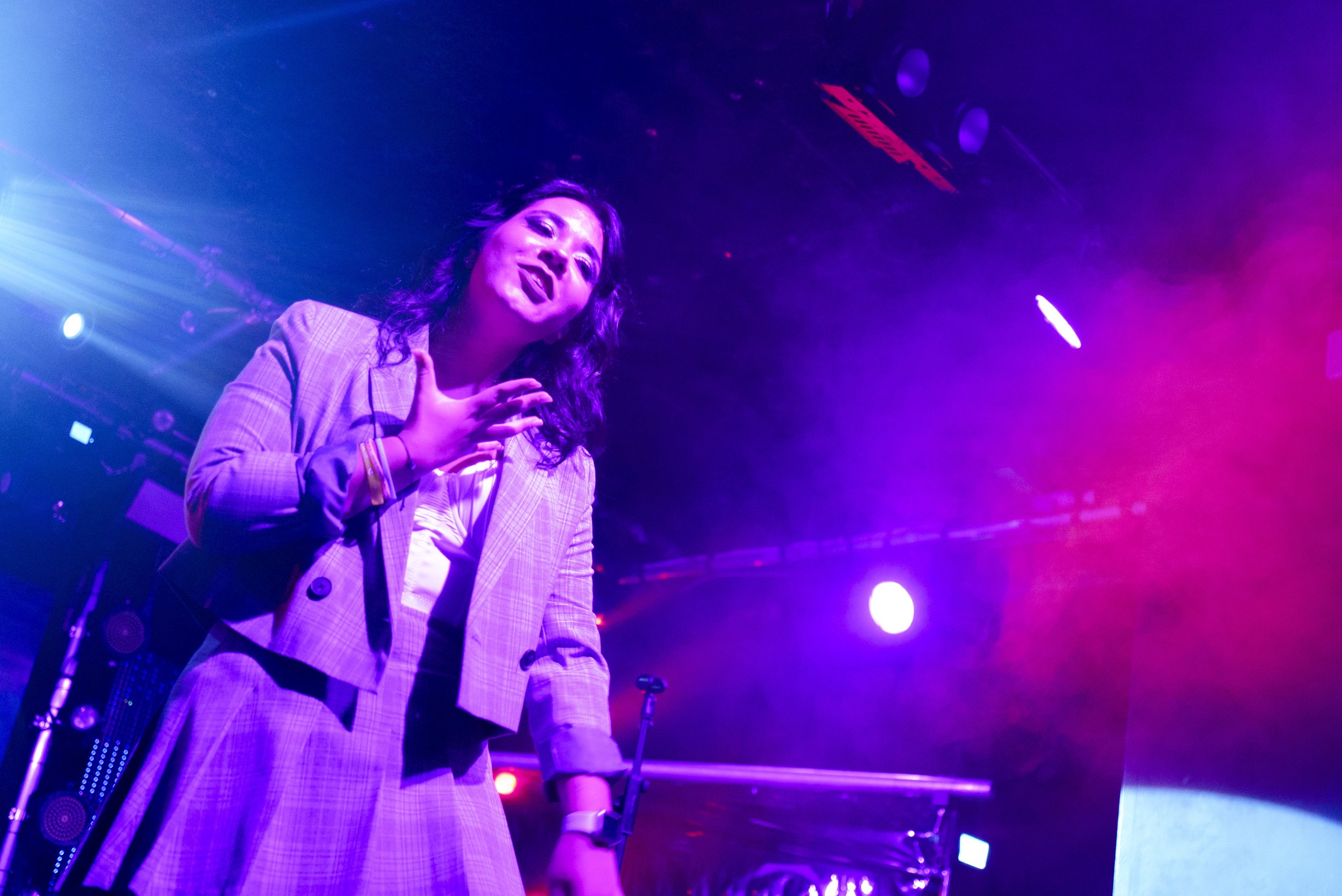 Una interprete dei segni a supporto di un concerto live