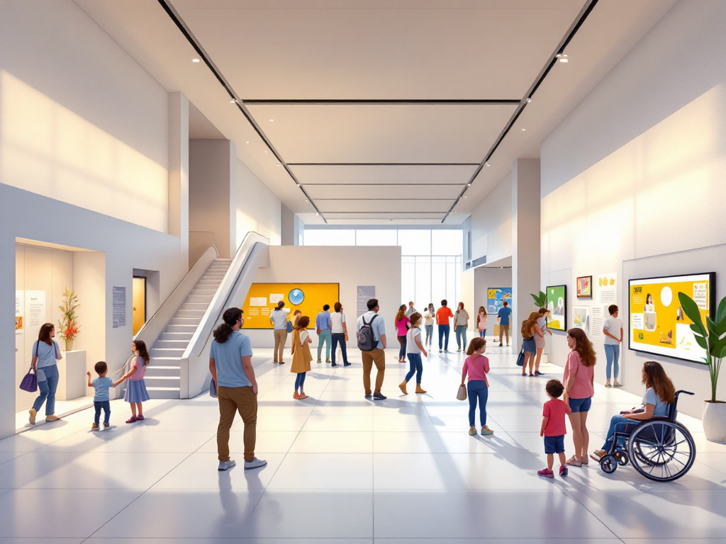 un'ampia sala museale che adotta numerose soluzioni di inclusive design per migliorare l'accessibilità alle persone con disabilità: ascensori, percorsi tattili per non vedenti, segnaletica in Braille, porte ampie per l'accesso in carrozzina, illuminazione regolabile e mostre interattive con descrizioni audio