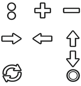 The icons must be white but with a thin black outline to ensure contrast in all color resolutions.