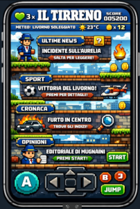 il tirreno si trasforma in un videogioco dove per leggere le notizie bisogna dare prova di abilita